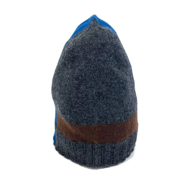 HERMES apparel Tricolor color hat Knit hat Cashmere gray main image 3